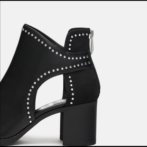 Zara Studded Ankle Boots With Cut Out Size 11 - Picture 5 of 8